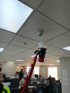 Prueba de flujo realizada en hidrante de red de incendio